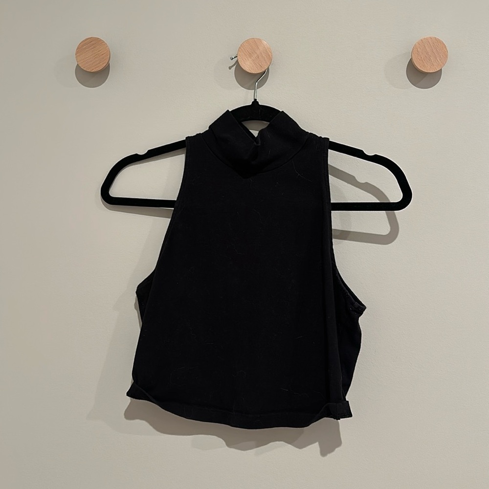 Charlotte Russe Black mock neck tank size medium